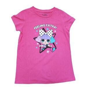 LOL SURPRISE! *NWT* T Shirt Girls XL 14/16 "Feeling Extra" Sparkles Pink School